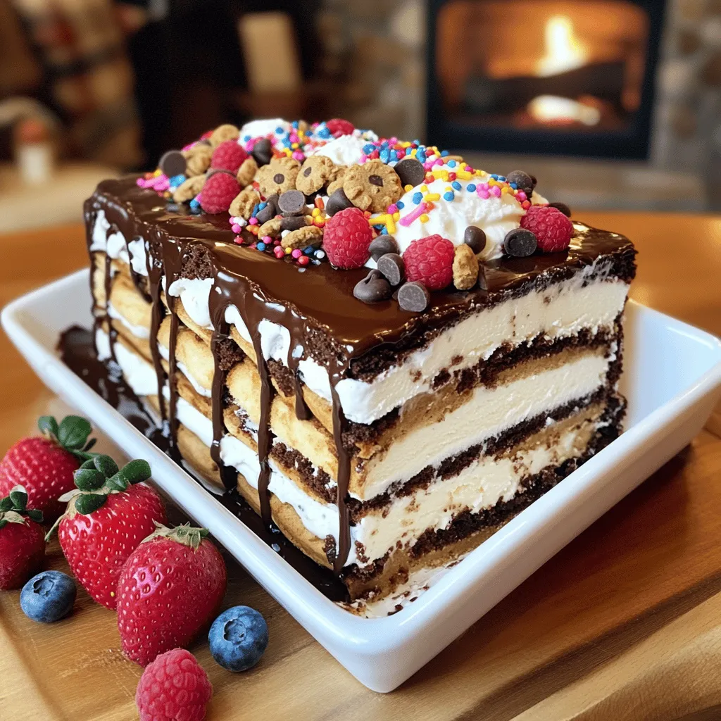 To make an ice cream sandwich cake, you need just a few key ingredients. First, you will need 12 ice cream sandwiches. You can choose chocolate or vanilla, depending on your taste. Next, you will need 2 cups of whipped cream. This can be homemade or store-bought—both work well.