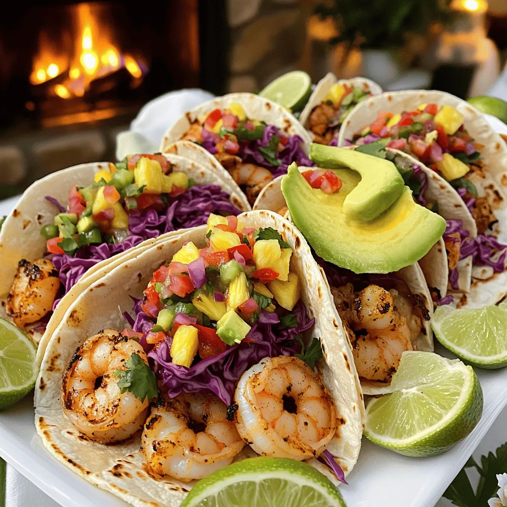 When making shrimp tacos, the right ingredients make all the difference. First, fresh shrimp are key. You want medium shrimp, peeled and deveined, for the best flavor. I use about one pound for four servings. You also need tortillas. Small corn or flour tortillas work well.