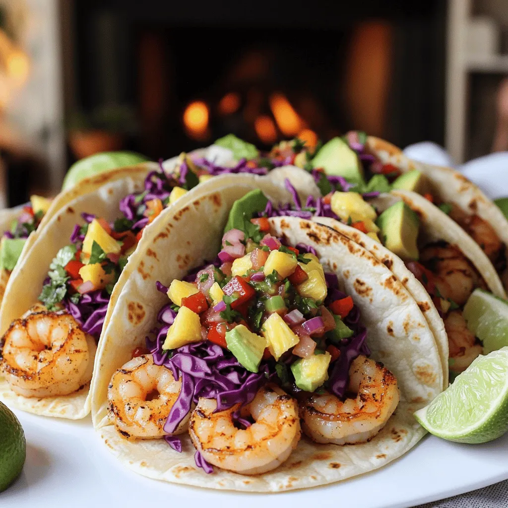 When making shrimp tacos, the right ingredients make all the difference. First, fresh shrimp are key. You want medium shrimp, peeled and deveined, for the best flavor. I use about one pound for four servings. You also need tortillas. Small corn or flour tortillas work well.