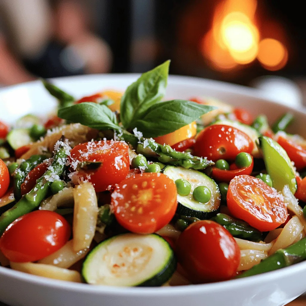 To create a great spring vegetable pasta primavera, focus on fresh, seasonal ingredients. The best spring vegetables for pasta include asparagus, zucchini, bell peppers, cherry tomatoes, and peas. These vegetables bring bright colors and flavors to your dish. You can find them in local markets during springtime.