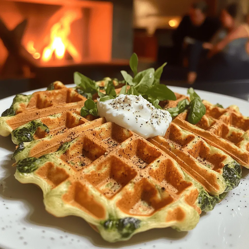 Gaufres aux Épinards et Feta are savory waffles that mix spinach and feta cheese. They are light and crispy, perfect for brunch or a snack. You can serve them warm or cold, and they taste great with dips or sauces.