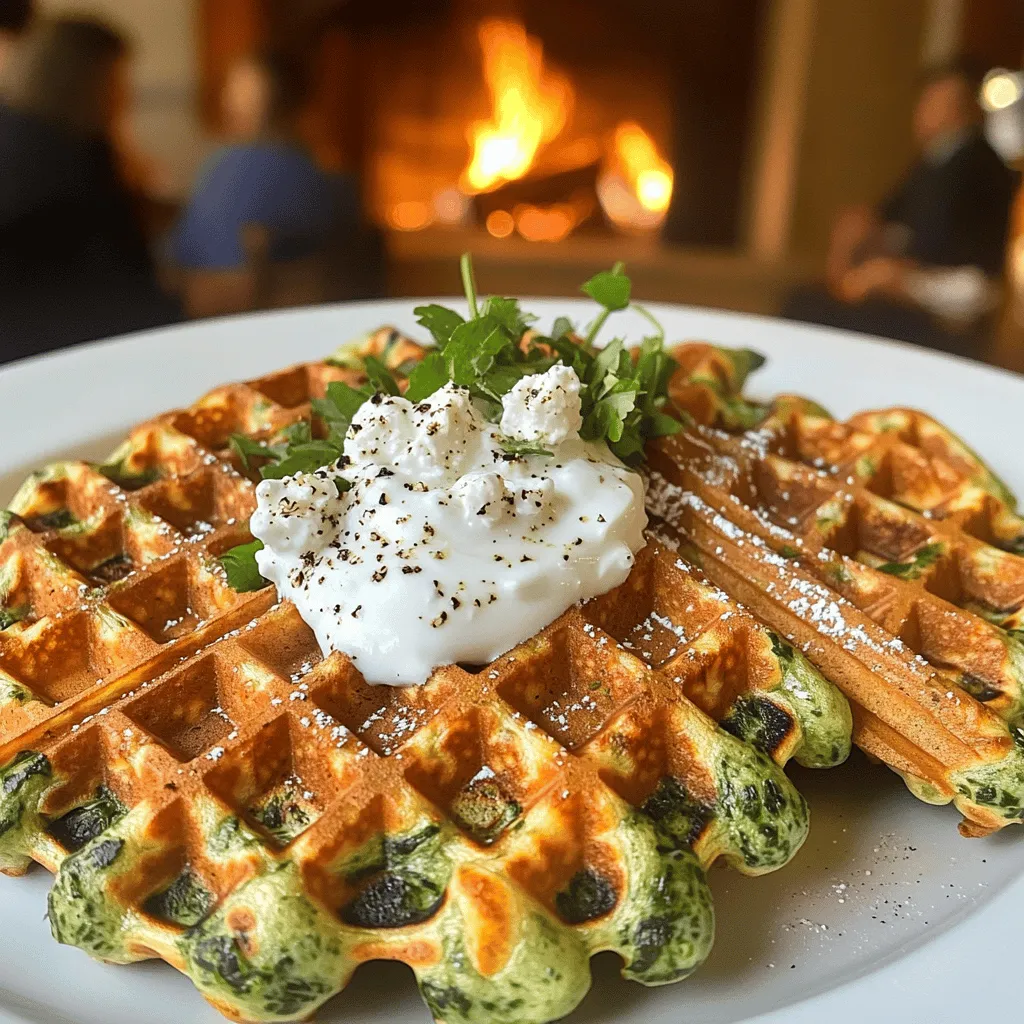 Gaufres aux Épinards et Feta are savory waffles that mix spinach and feta cheese. They are light and crispy, perfect for brunch or a snack. You can serve them warm or cold, and they taste great with dips or sauces.