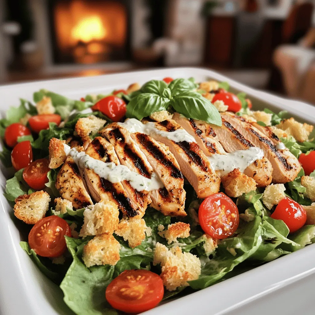 To create a great grilled chicken Caesar salad, follow these key steps.