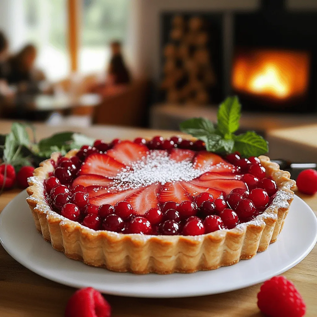 The Tarte Rustique aux Fruits Rouges comes alive with fresh, vibrant ingredients. This dessert shines with mixed red fruits. Strawberries, raspberries, cherries, and red currants blend beautifully. They add color and sweet-tart flavors. Use ripe fruits for the best taste.
