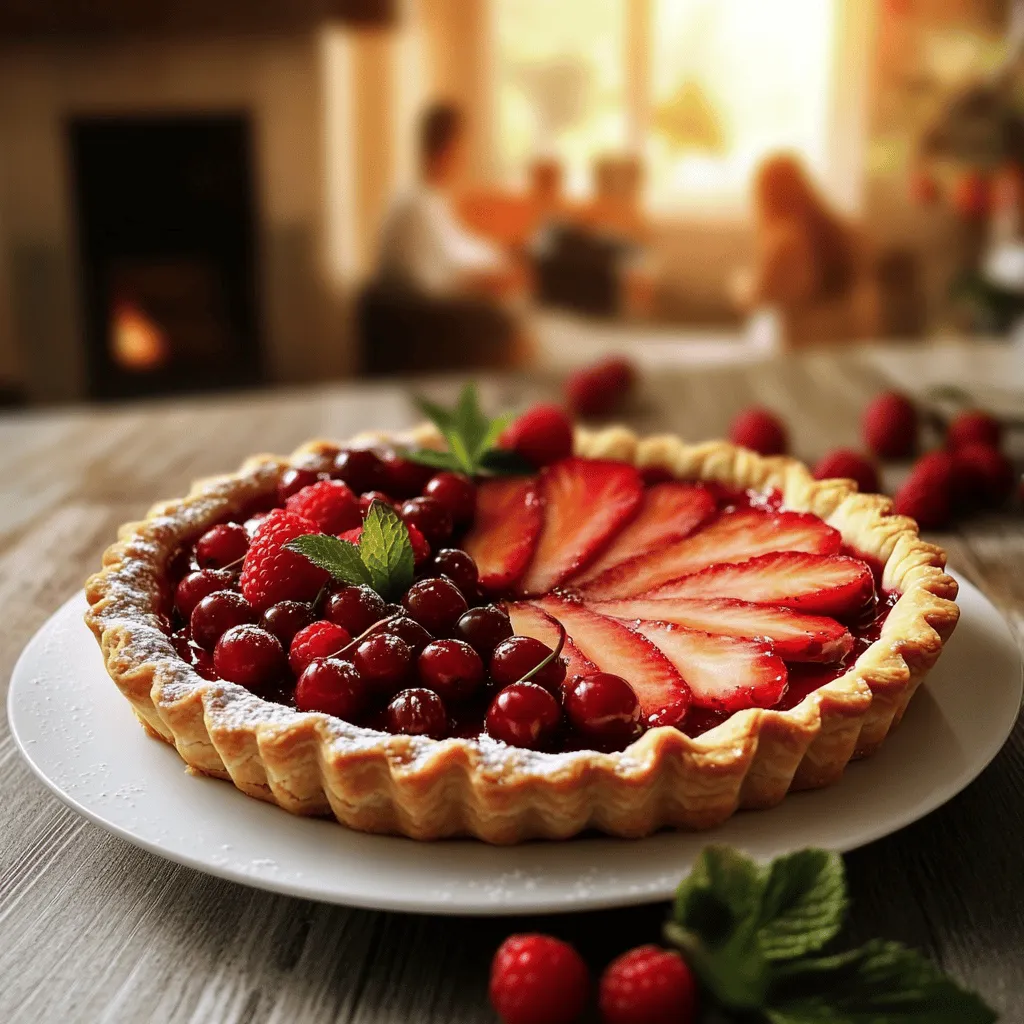 The Tarte Rustique aux Fruits Rouges comes alive with fresh, vibrant ingredients. This dessert shines with mixed red fruits. Strawberries, raspberries, cherries, and red currants blend beautifully. They add color and sweet-tart flavors. Use ripe fruits for the best taste.