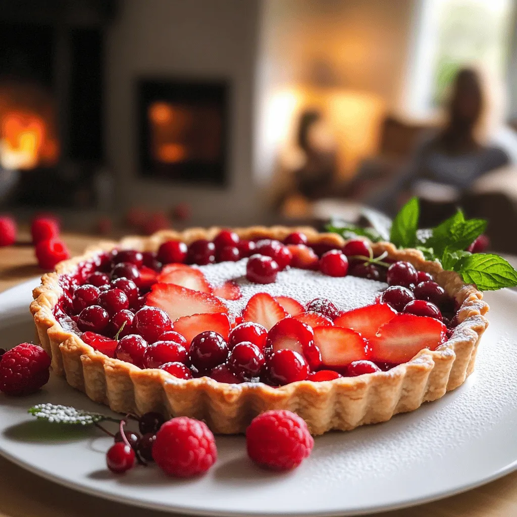 The Tarte Rustique aux Fruits Rouges comes alive with fresh, vibrant ingredients. This dessert shines with mixed red fruits. Strawberries, raspberries, cherries, and red currants blend beautifully. They add color and sweet-tart flavors. Use ripe fruits for the best taste.