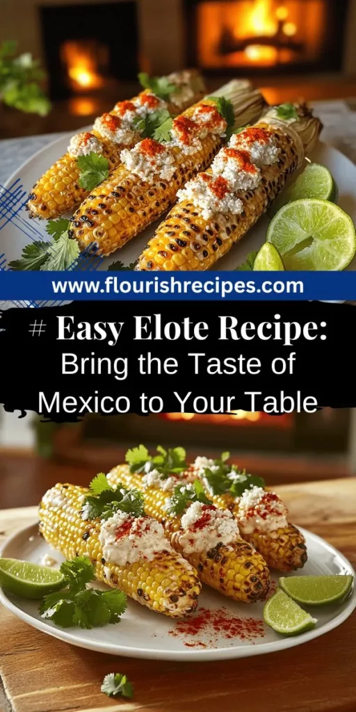 Indulge in the vibrant flavors of elote, the famous Mexican street corn! This easy recipe transforms fresh corn into a delicious treat topped with creamy sauce, cheese, and spices. Discover the rich history of elote and learn how to make it at home with simple ingredients. Perfect for gatherings, this dish embodies warmth and community. Ready to impress your guests? Click through to explore the full elote recipe and elevate your next meal!