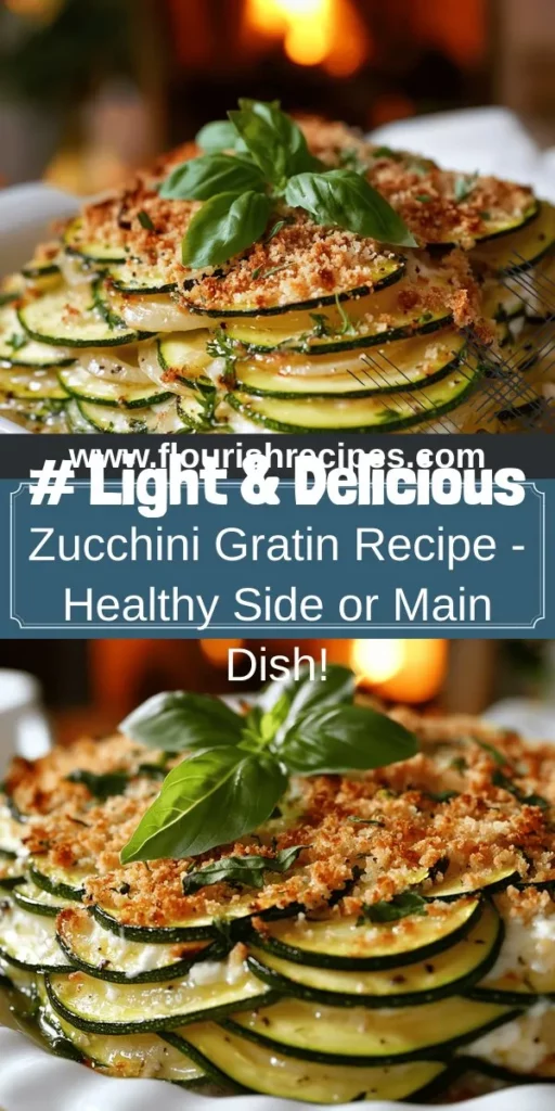 Discover the delight of Gratin de Courgettes Légers, a light and flavorful dish perfect for any meal! With fresh zucchini, creamy cottage cheese, and aromatic herbs, this gratin is not only healthy but easy to customize. Whether as a main or side, it's sure to impress. Follow our simple recipe steps and learn how to make this nutritious treat that your family will love. Click through to explore the full recipe and start cooking today!