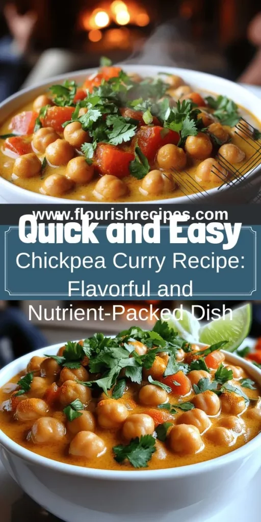 Elevate your weeknight dinners with this quick and easy Chickpea Curry that’s bursting with flavor! Packed with nutritious ingredients like chickpeas, coconut milk, and bold spices, this dish is not only delicious but also healthy. Perfect for lunch or dinner, you can whip it up in just 30 minutes. Ready to tantalize your taste buds? Click through to discover the full recipe and embrace the joy of cooking this flavorful delight!