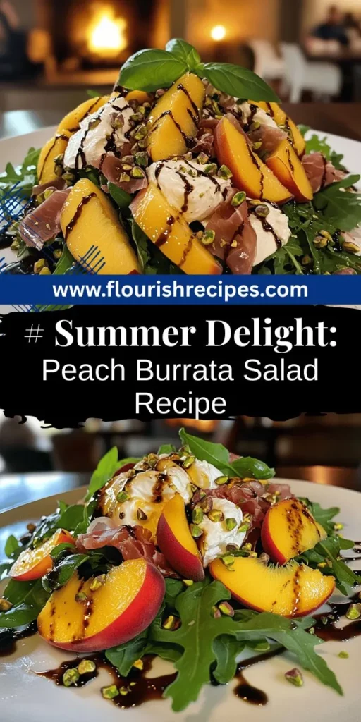 Brighten your summer days with a delicious Peach Burrata Salad that celebrates the season! This quick and easy recipe combines juicy peaches, creamy burrata, and fresh greens for a perfect dish that’s as beautiful as it is tasty. Great for gatherings or casual meals, this salad pairs well with grilled meats and light wines. Ready to impress your guests? Click through for the complete recipe and elevate your summer dining experience!