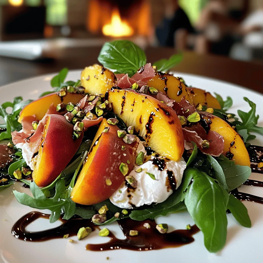 Peach burrata salad shines in summer. It combines fresh, juicy peaches with creamy burrata. The bright flavors make it a perfect fit for warm days.