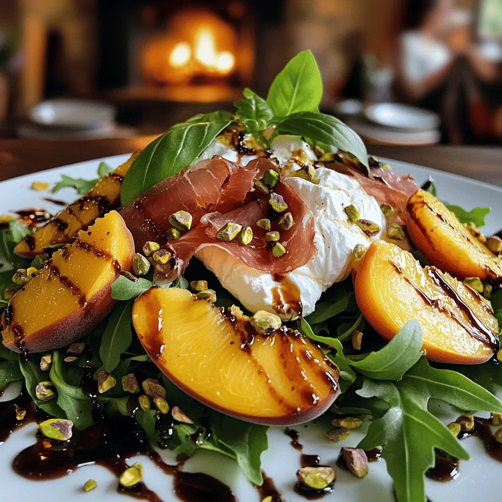 Peach burrata salad shines in summer. It combines fresh, juicy peaches with creamy burrata. The bright flavors make it a perfect fit for warm days.