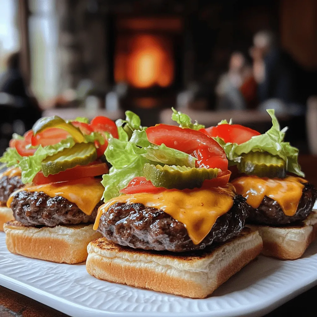 Smash burger sliders are small, juicy beef burgers made using a special technique. This technique involves smashing a ball of ground beef onto a hot grill or skillet. This method creates a nice crust and keeps the inside moist. The result is a slider that packs a lot of flavor in every bite.