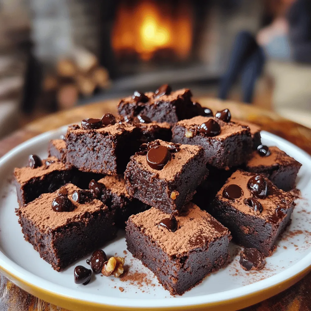 Brownies vegan au chocolat noir are rich, chocolatey treats made without eggs or dairy. They are a delight for everyone, not just vegans. These brownies offer a deep, dark flavor that satisfies any chocolate lover.