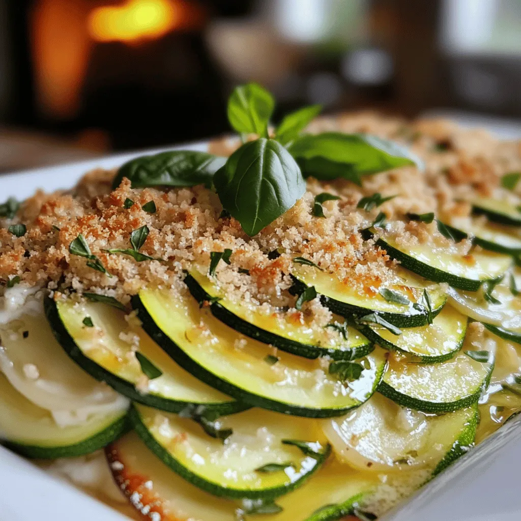 Gratin de courgettes légers shines with its simple yet flavorful ingredients. The star of the dish is the zucchini. I use four medium zucchini, sliced thin. This method helps them cook evenly and absorb all the good flavors.