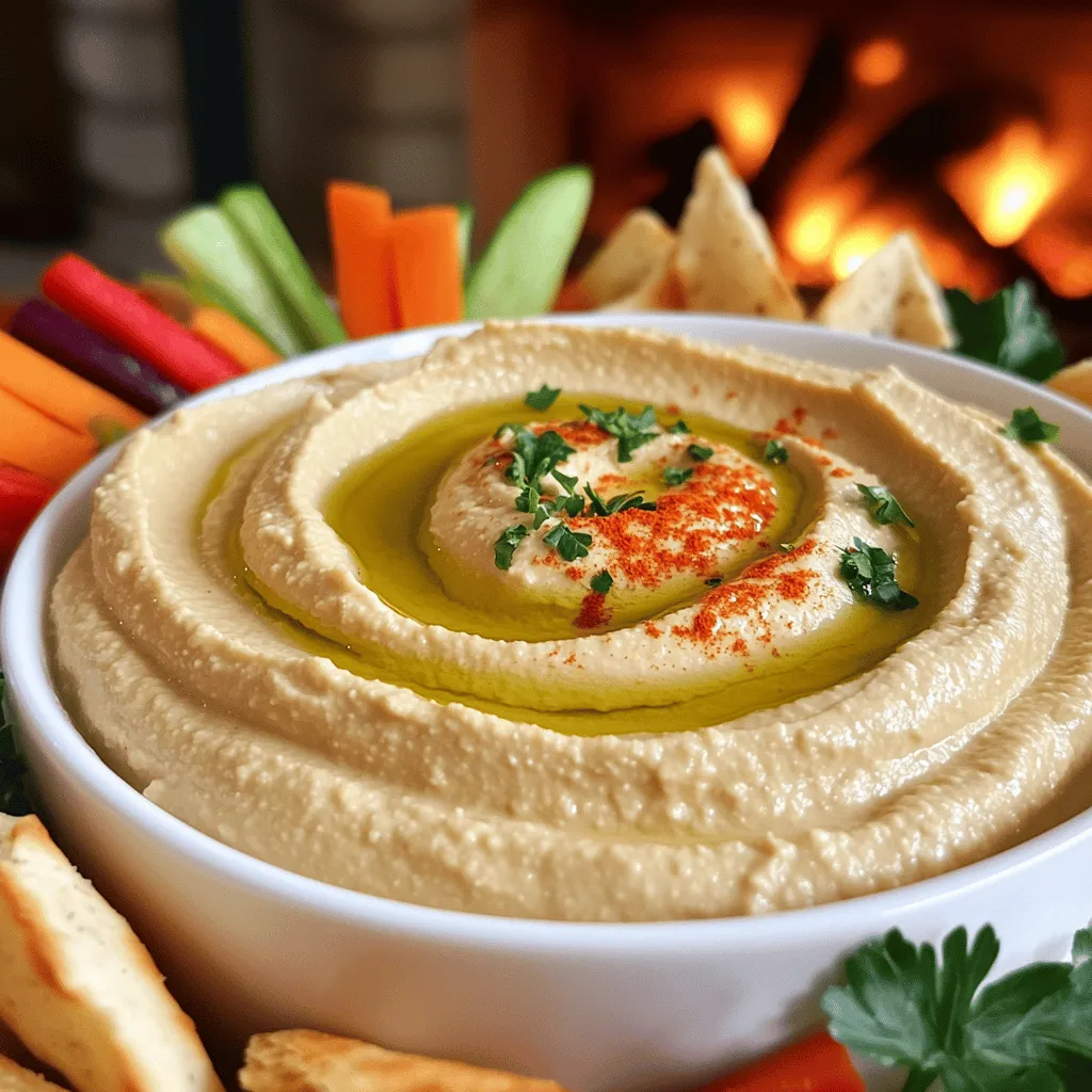 Classic hummus needs just a few key ingredients. The main one is chickpeas. You can use canned chickpeas for ease. Drain and rinse them well before use.