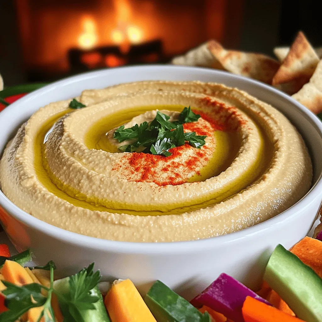 Classic hummus needs just a few key ingredients. The main one is chickpeas. You can use canned chickpeas for ease. Drain and rinse them well before use.
